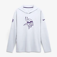 Men's Nike White Minnesota Vikings Sideline Dri-FIT Long Sleeve Hooded T-Shirt