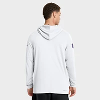 T-shirt à capuche et manches longues Nike Dri-FIT blanc pour homme, Minnesota Vikings, option ligne de touche