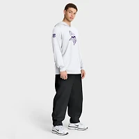 T-shirt à capuche et manches longues Nike Dri-FIT blanc pour homme, Minnesota Vikings, option ligne de touche