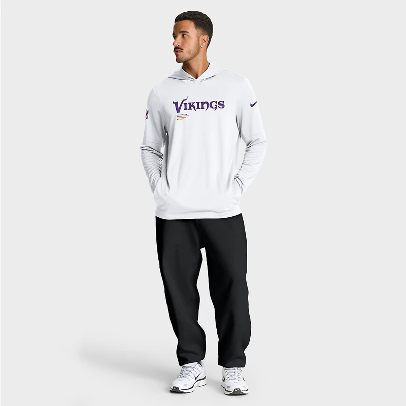 Men's Nike Minnesota Vikings Sideline Pure Fury Dri-FIT Long Sleeve Hoodie T-Shirt