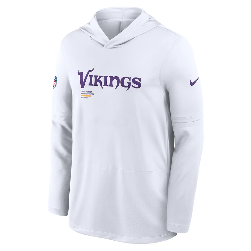 Men's Nike Minnesota Vikings Sideline Pure Fury Dri-FIT Long Sleeve Hoodie T-Shirt