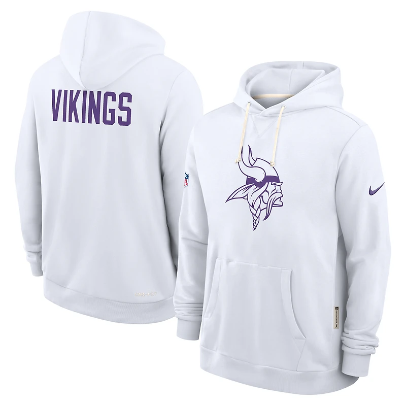 Men's Nike White Minnesota Vikings Sideline Standard Issue Alt 2 Dri-FIT Hoodie