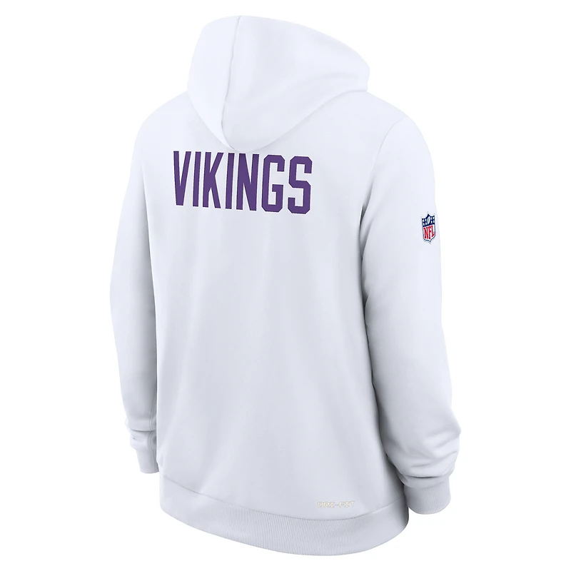 Men's Nike White Minnesota Vikings Sideline Standard Issue Alt 2 Dri-FIT Hoodie