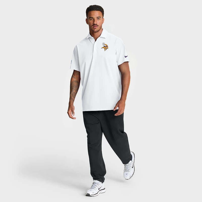 Men's Nike White Minnesota Vikings Sideline Woven Dri-FIT Polo