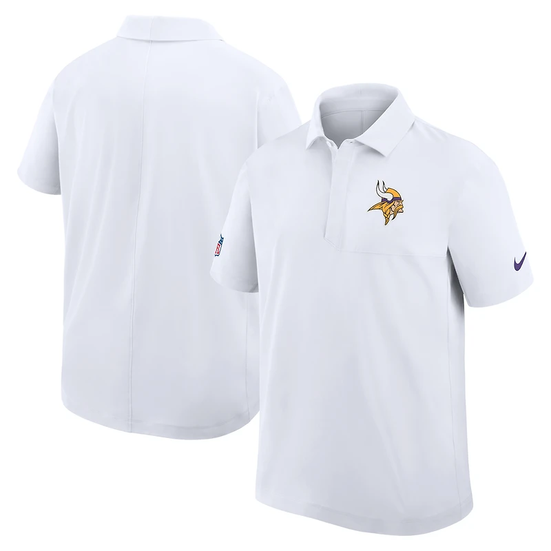 Men's Nike White Minnesota Vikings Sideline Woven Dri-FIT Polo