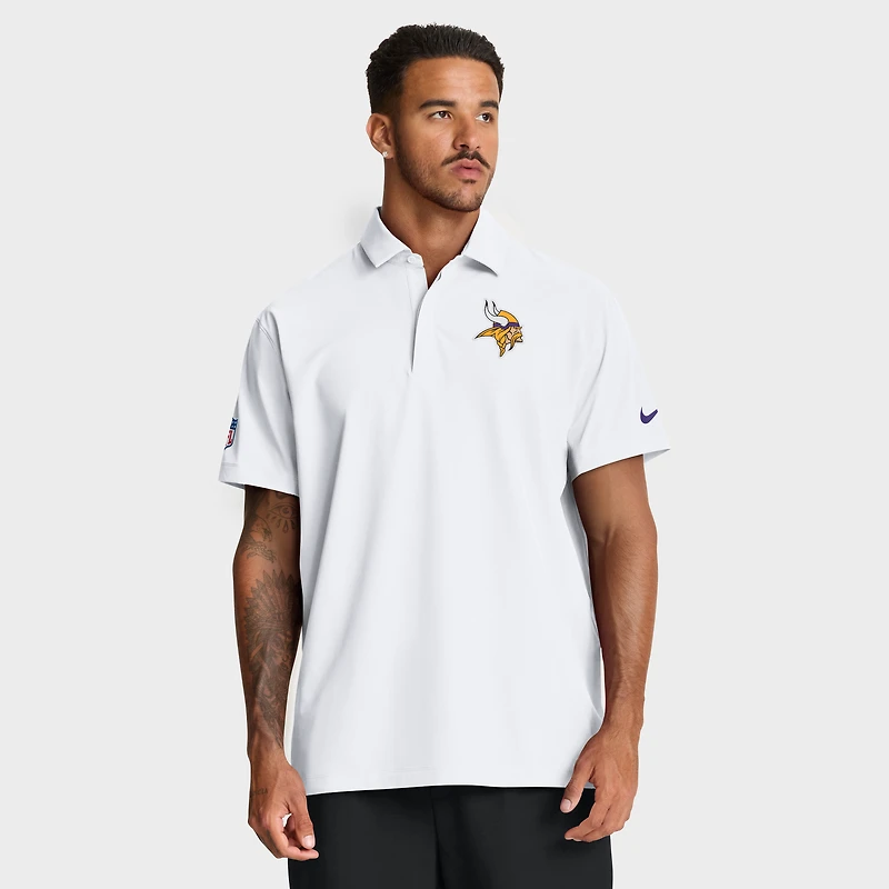 Men's Nike White Minnesota Vikings Sideline Woven Dri-FIT Polo