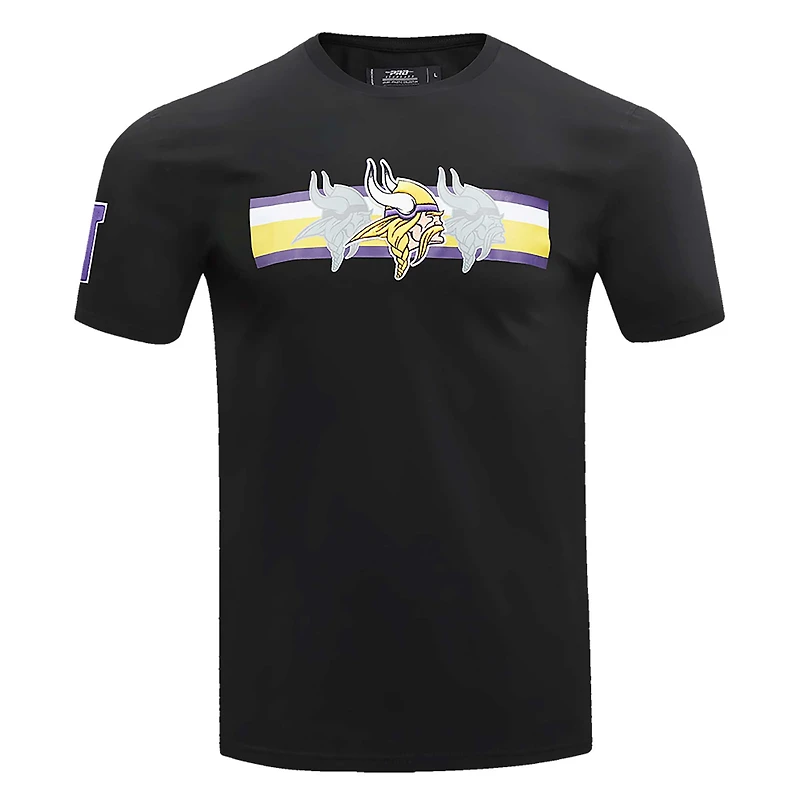 Men's Pro Standard Black Minnesota Vikings Retro Striper T-Shirt