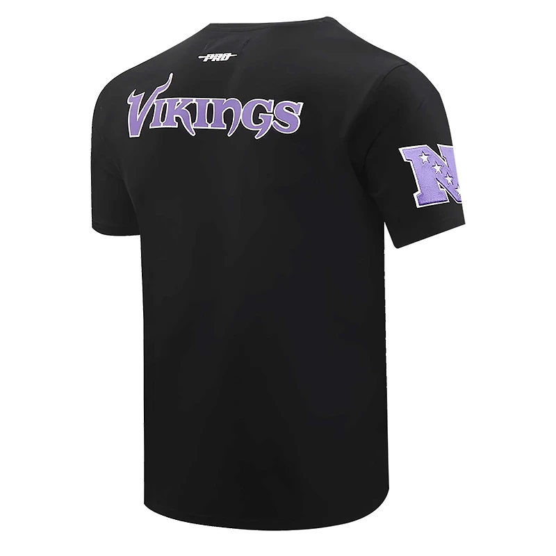 T-shirt rétro Striper Pro Standard noir Minnesota Vikings pour hommes
