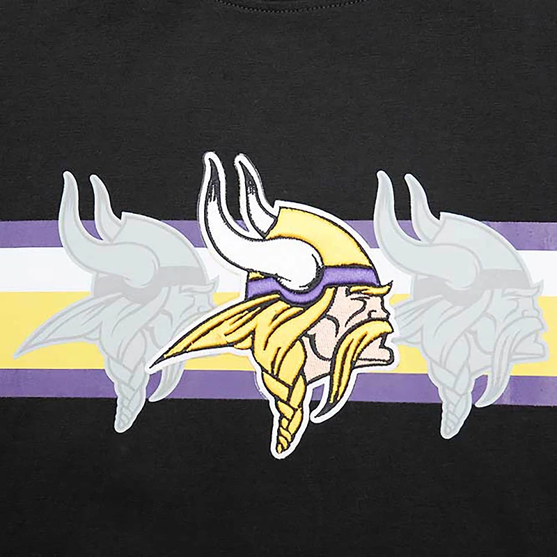 Men's Pro Standard Black Minnesota Vikings Retro Striper T-Shirt