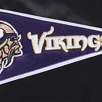Men's Pro Standard Black Minnesota Vikings Sublimated Satin Full-Snap Jacket