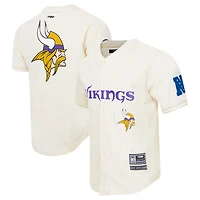 Chemise boutonnée rétro classique en maille Pro Standard crème pour hommes des Vikings du Minnesota