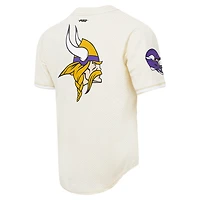 Chemise boutonnée rétro classique en maille Pro Standard crème pour hommes des Vikings du Minnesota