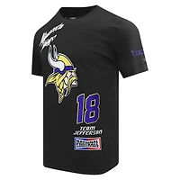 T-shirt de joueur Pro Standard Justin Jefferson noir Minnesota Vikings Fast Lane avec nom et numéro pour hommes
