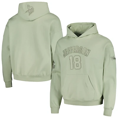 Sweat à capuche Pro Standard pour hommes Justin Jefferson vert clair Minnesota Vikings Nom et numéro du joueur