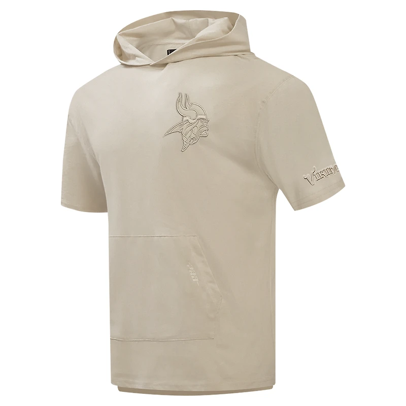 Men's Pro Standard Tan Minnesota Vikings Neutrals Capsule Short Sleeve Pullover Hoodie