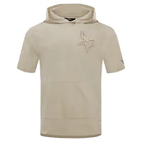 Sweat à capuche manches courtes pour homme Pro Standard Tan Minnesota Vikings Neutrals Capsule