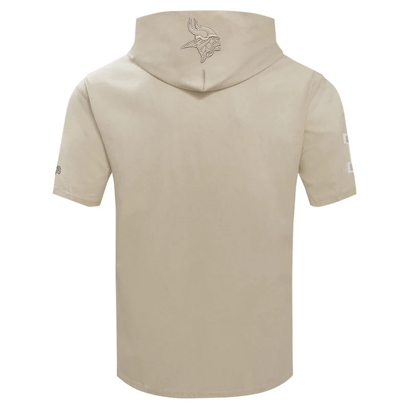 Men's Pro Standard Tan Minnesota Vikings Neutrals Capsule Short Sleeve Pullover Hoodie