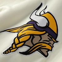Sweat à capuche manches courtes pour homme avec imprimé et logo des Vikings du Minnesota, profil Oatmeal