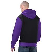 Men's Starter Black/Purple Minnesota Vikings Thursday Night Gridiron Full-Zip Hoodie