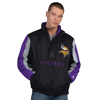 Men's Starter  Black Minnesota Vikings Thursday Night Gridiron Half-Zip Jacket
