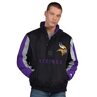 Men's Starter  Black Minnesota Vikings Thursday Night Gridiron Half-Zip Jacket