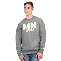 Sweat-shirt ras du cou en polaire gris anthracite pour homme des Vikings Minnesota