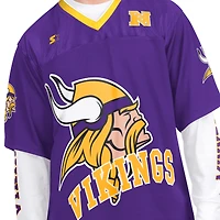 Pack de t-shirts à manches courtes et longues Starter pour homme, violet blanc, Minnesota Vikings