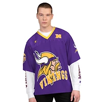 Pack de t-shirts à manches courtes et longues Starter pour homme, violet blanc, Minnesota Vikings