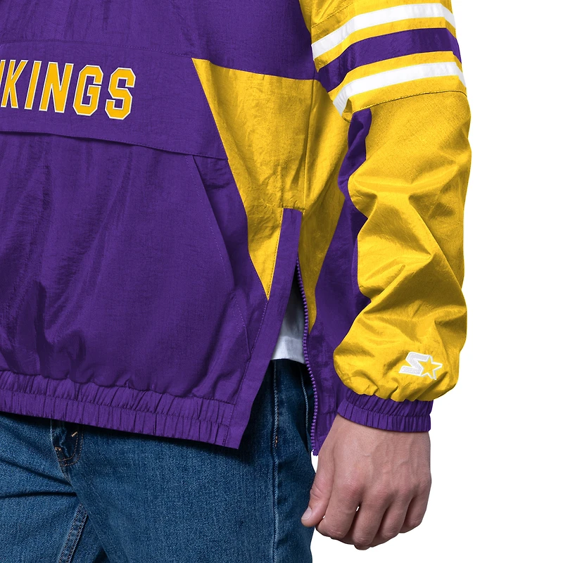 Men's Starter Purple Minnesota Vikings Prospect Half-Zip Pullover