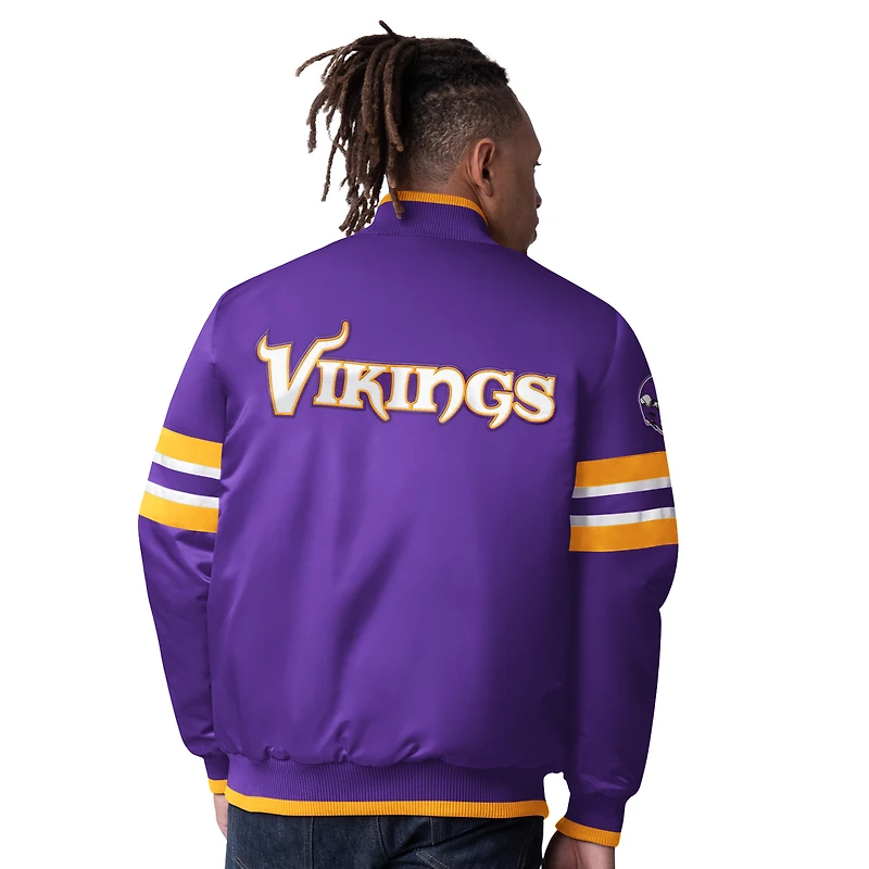 Men's Starter Purple Minnesota Vikings Scout I Full-Snap Varsity Jacket