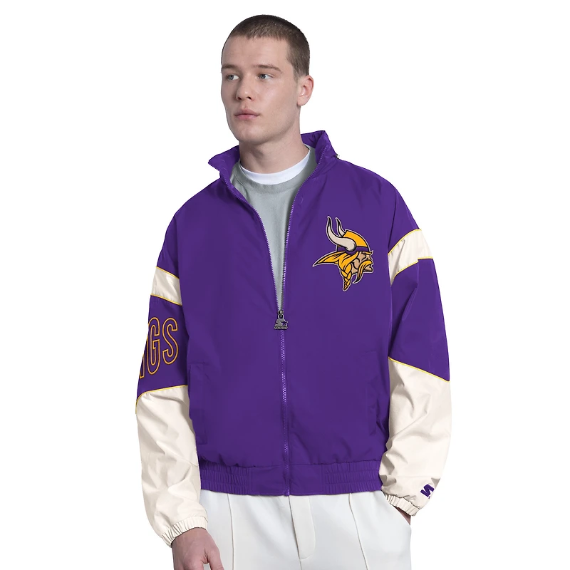 Veste à capuche zippée Starter violette Minnesota Vikings The Gust pour homme