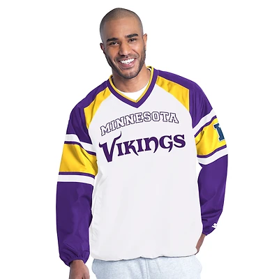Veste pull raglan Starter blanche Minnesota Vikings pour homme