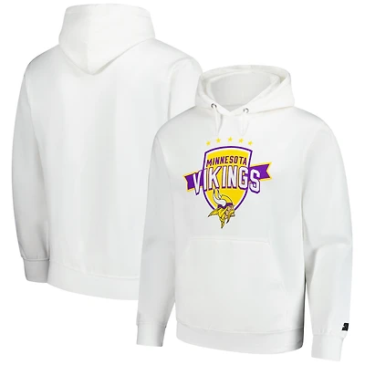 Sweat à capuche vintage blanc pour homme des Minnesota Vikings