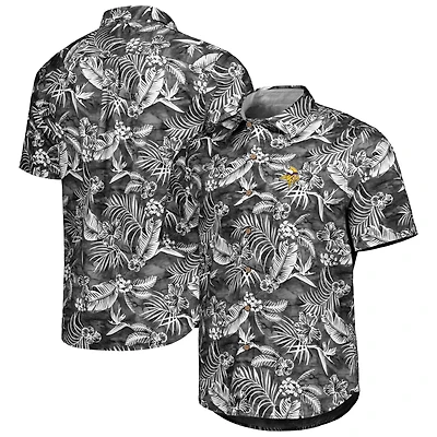 Chemise Tommy Bahama Black Minnesota Vikings Aqua Lush entièrement boutonnée pour homme