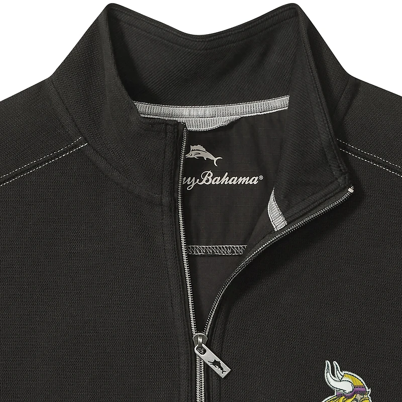 Men's Tommy Bahama  Black Minnesota Vikings Big & Tall Montego Bay Half-Zip Pullover