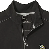 Men's Tommy Bahama  Black Minnesota Vikings Big & Tall Montego Bay Half-Zip Pullover