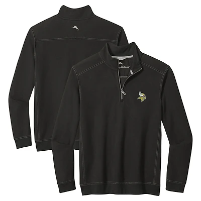 Men's Tommy Bahama Black Minnesota Vikings Big & Tall Montego Bay Half-Zip Pullover