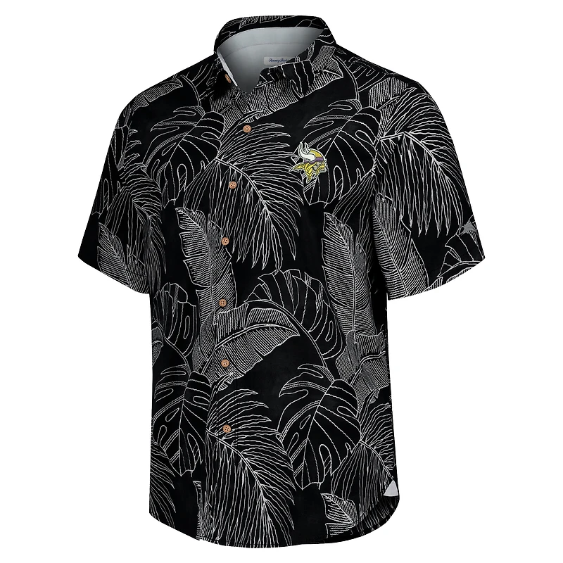 Men's Tommy Bahama Black Minnesota Vikings Sport Vine Line Button-Down Shirt