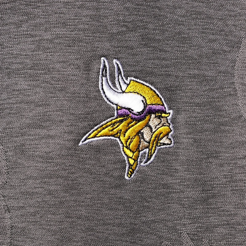 Men's Tommy Bahama Gray Minnesota Vikings Palm Coast Delray Frond Allover IslandZone Polo