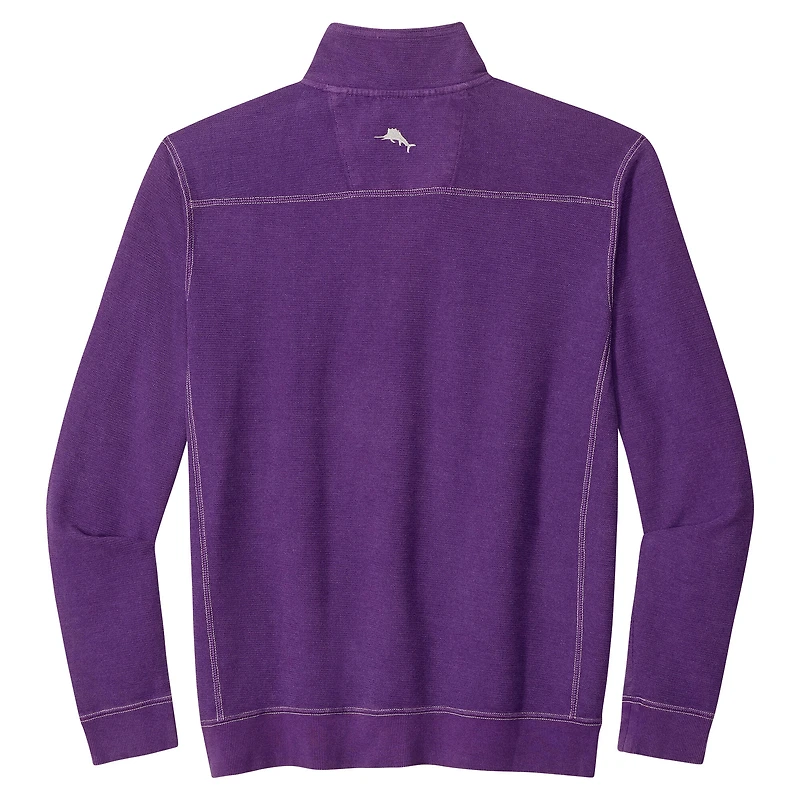 Pull à demi-zip Tommy Bahama violet Minnesota Vikings Sport Tobago pour homme