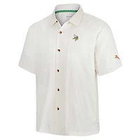 Men's Tommy Bahama White Minnesota Vikings Coconut Matchup Camp Button-Up Shirt