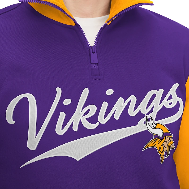 Sweat Tommy Hilfiger pour homme violet/doré Minnesota Vikings Aiden Quarter-Zip