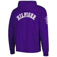 T-shirt à capuche manches longues Tommy Hilfiger violet Minnesota Vikings Morgan pour hommes