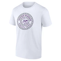 Men's  White Minnesota Vikings Warriors Shield T-Shirt