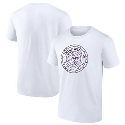 Men's  White Minnesota Vikings Warriors Shield T-Shirt