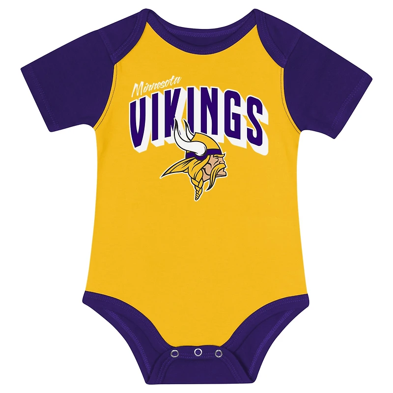 Newborn & Infant Minnesota Vikings Dynamic Duo Bodysuit, Bib Knit Hat Set