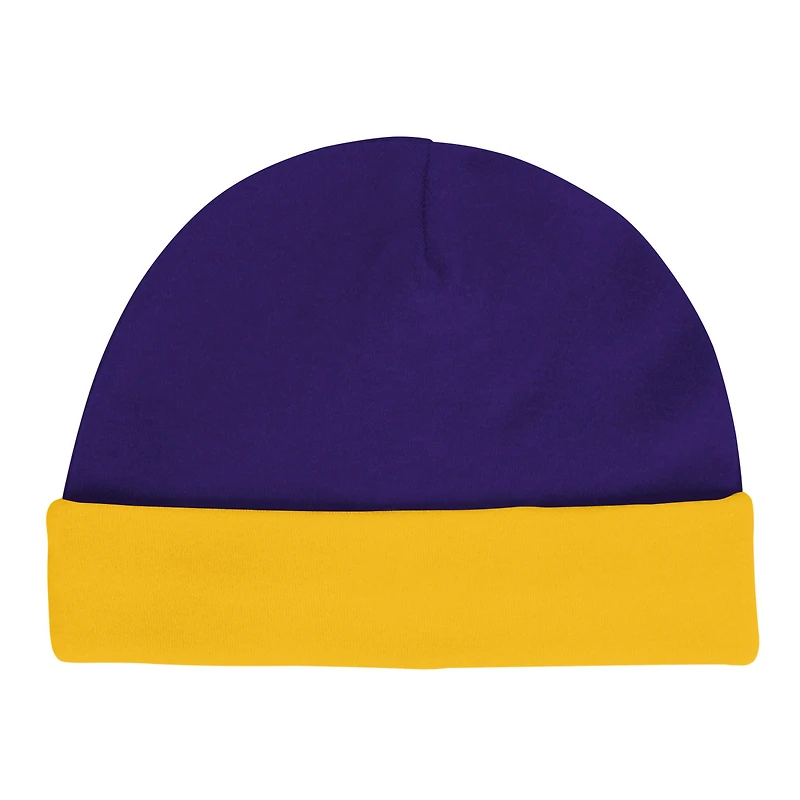 Newborn & Infant Minnesota Vikings Dynamic Duo Bodysuit, Bib Knit Hat Set