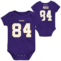 Nouveau-né et bébé Mitchell & Ness Randy Moss violet Minnesota Vikings rétro nom numéro body