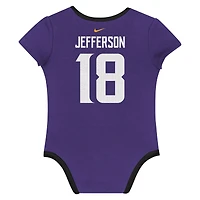 Newborn & Infant Nike Justin Jefferson Minnesota Vikings Name Number 3-Pack Bodysuit Set