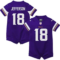 Nouveau-né et nourrisson Nike Justin Jefferson Violet Minnesota Vikings Game Romper Jersey